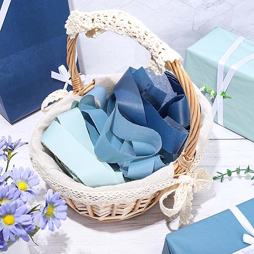 Miniatura 4 de Whaline 90 hojas de papel de seda azul polvoriento surtido de mezcla de azul degradado, papel de regalo de 3 colores, papel de seda para