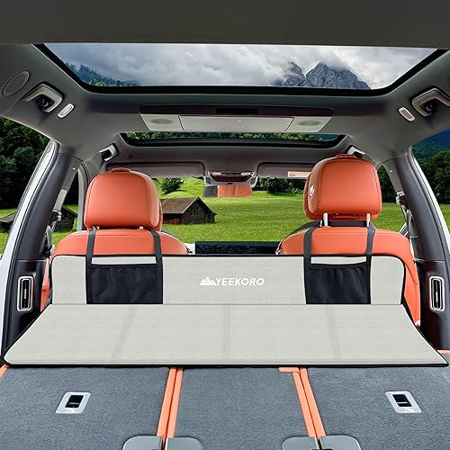 Miniatura 11 de Placa de extensión de colchón para asiento trasero de automóvil, extensor plegable de asiento trasero de automóvil, colchón portátil para dormir,