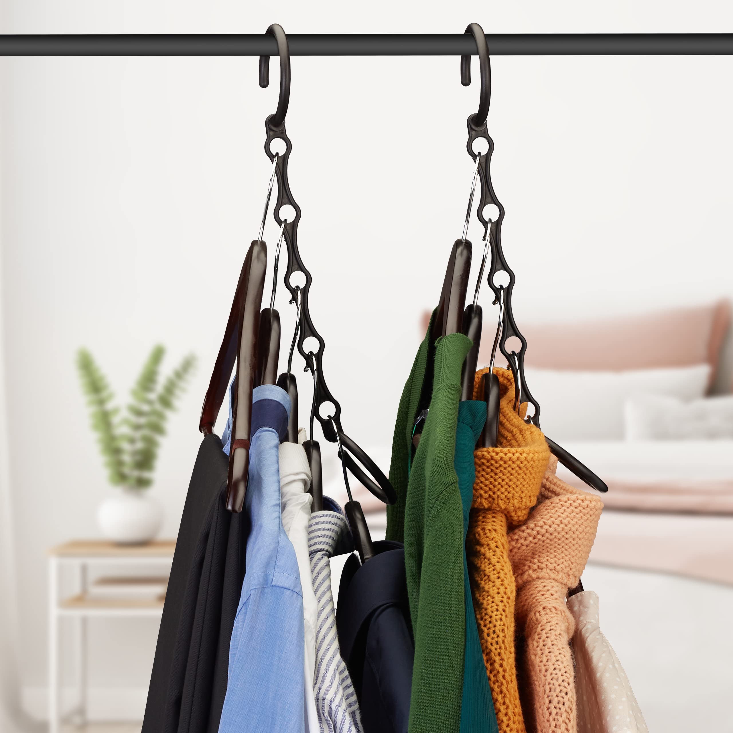 SoeUyd 60 Pièces Cintre Gain De Place, Crochet Double