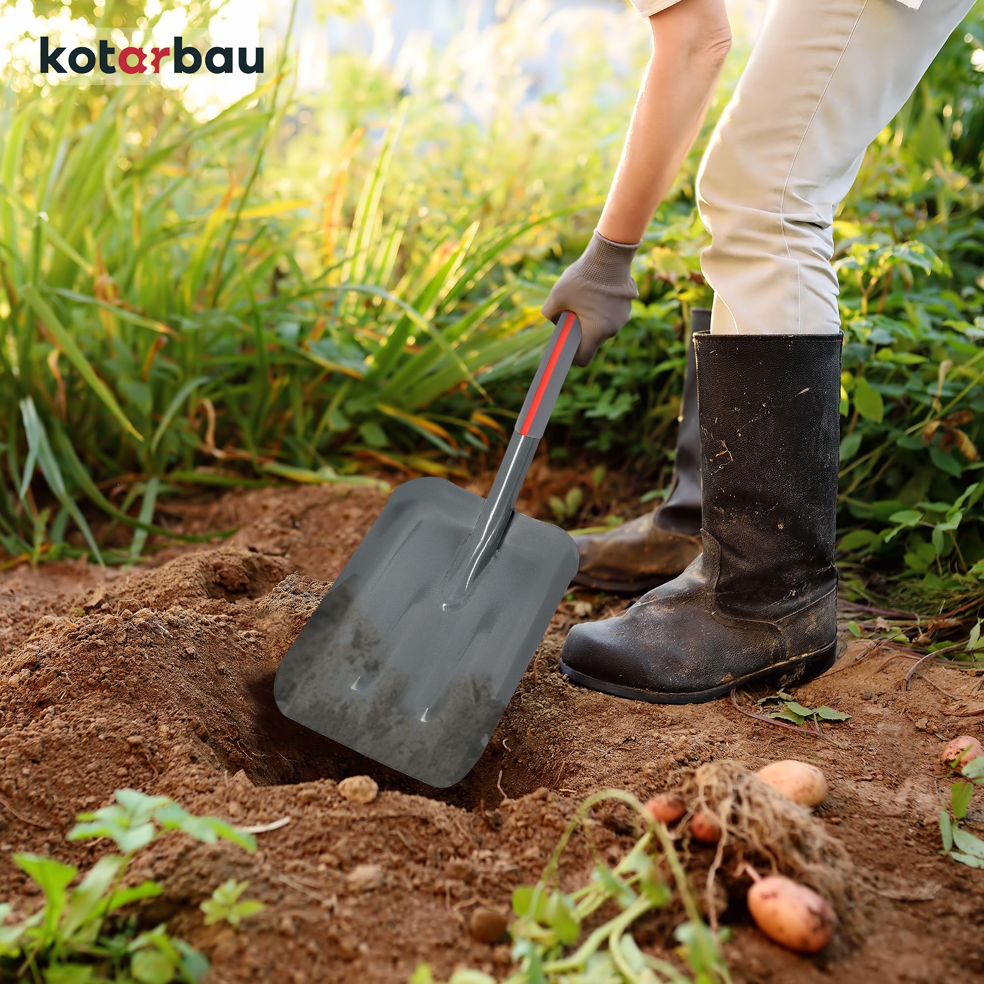 KOTARBAU® Pala per Sabbia 120 cm con Manico Professionale Robusta Vanga per Giardino per Spostare Terreno