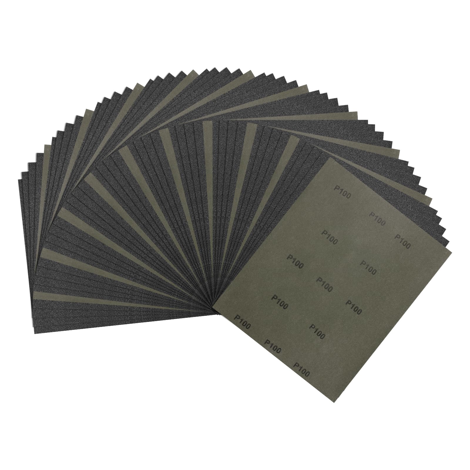 Kozelo 50pcs Sand Papers - [9 x 11 Inch x 100 Grits] Wet Dry Sandpaper Sheets for Metal Auto Wood Polishing and Scratches Removing, Silicon Carbide Abrasive
