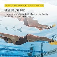 Vista 6 de FINIS Positive Drive - Aletas de natación para los cuatro tiempos, ajuste ergonómico, correa de talón ajustable, color amarillo