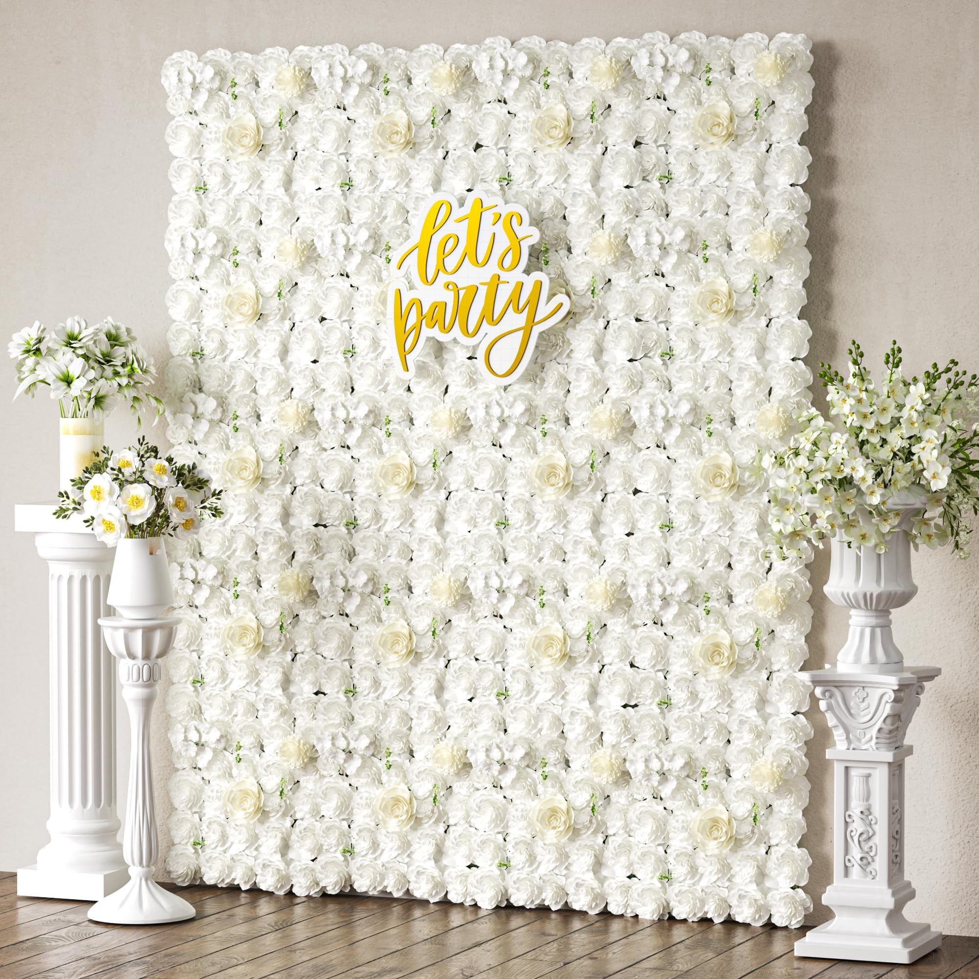 Amazon.com : COKAOBE White Flower Wall Panels Backdrop, 12PCS