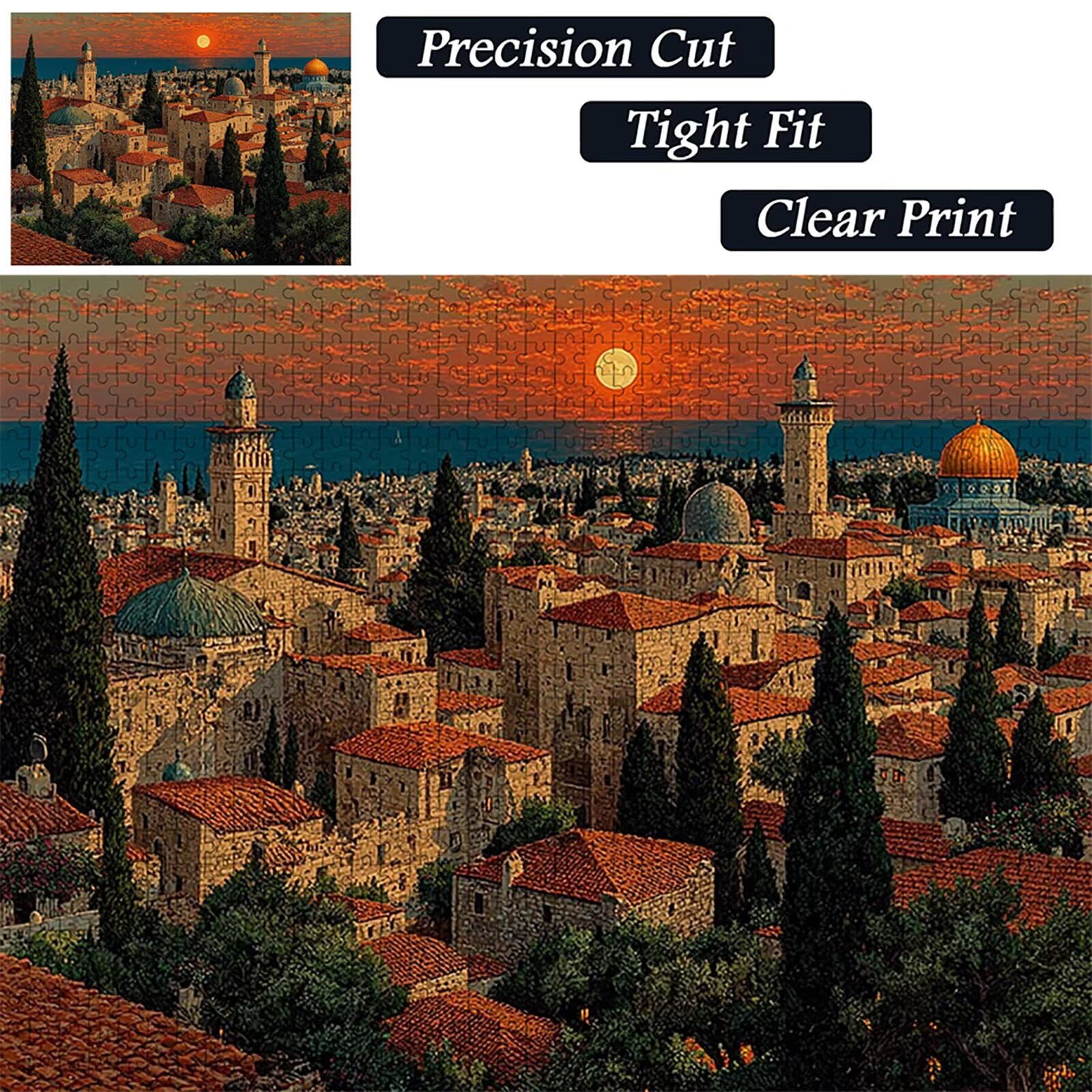 Puzzle Sunset 2000 sztuk dla dorosłych, architektura drewnianych puzzli z pudełkiem 99 x 70 cm, pomysł na prezent dla mężczyzn i kobiet, zabawa dla dorosłych, do gier rodzinnych, gier wyzwań