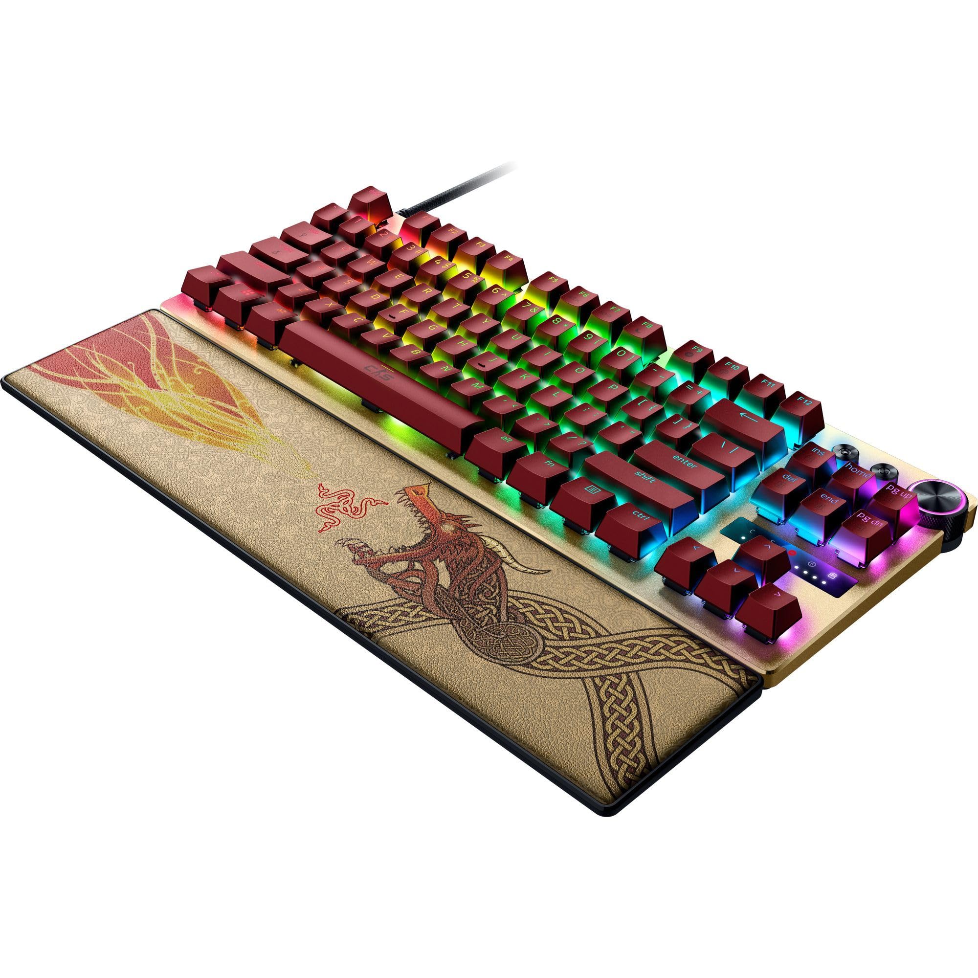 Razer Huntsman V3 Pro Esports Gaming Keyboard: Analog Optical Switches - Razer Snap Tap - Rapid Trigger - Adjustable Actuation - Media Keys & Dial - Doubleshot PBT Keycaps - Wrist Rest - Black