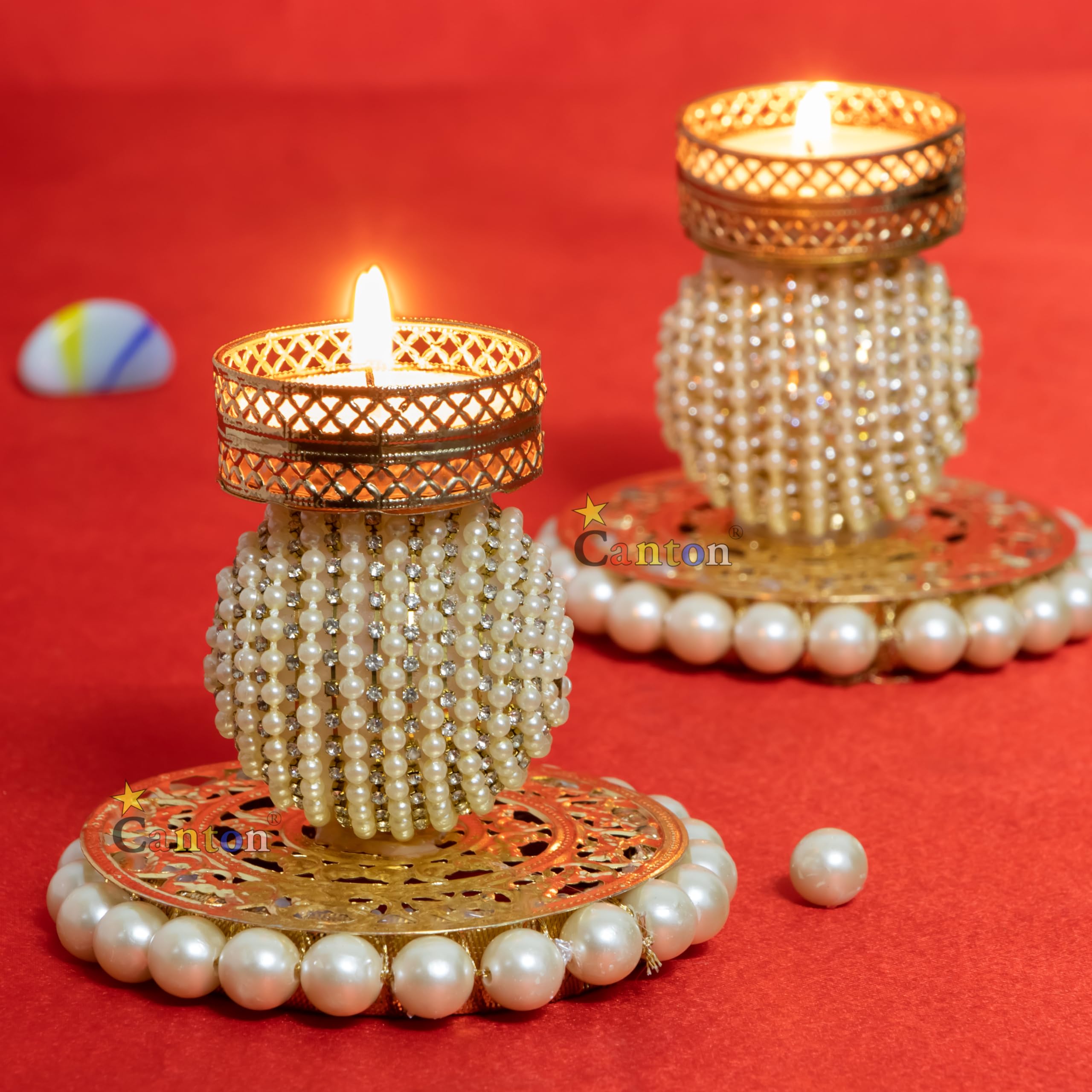 Cannton Tealight Candle Holder for Diwali Decor Item, Home Decor Item for Diwali, Pearl Diya for Diwali (Designer Tealight) (B0DJ7QL8QB) Amazon Price History, Amazon Price Tracker