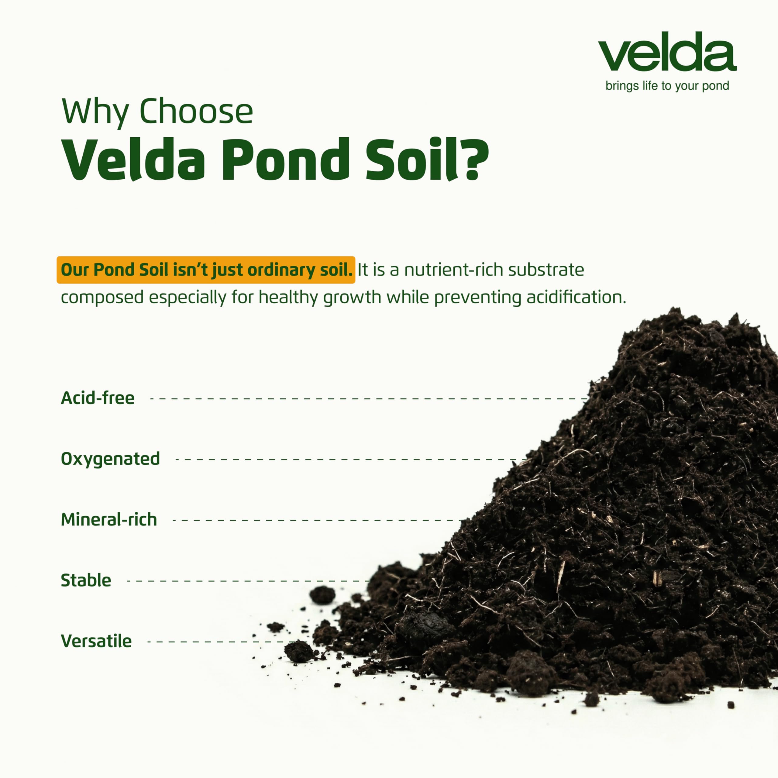 Velda Suelo de estanque de 20 litros, compost acuático para plantas de estanque al aire libre, suelo acuático con nutrientes para plantas sumergidas, marginales y flotantes, para todos los estanques
