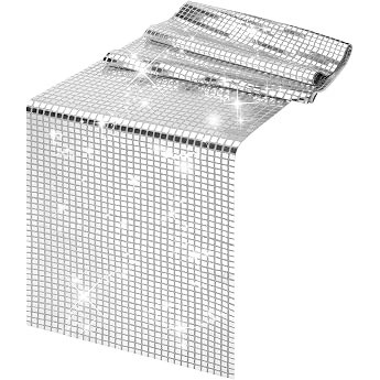 Disco Party Table Runner Silver Disco Ball Tablecloth