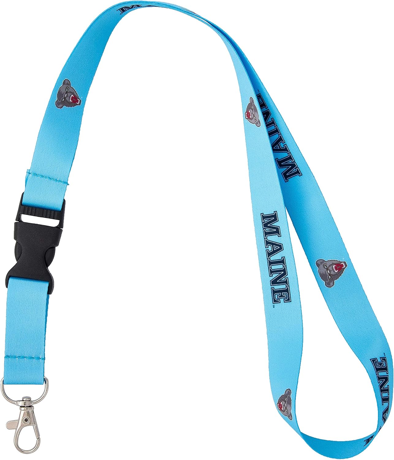 Desert Cactus University of Maine Lanyard UMaine Black Bears Car Keys ID Badge Holder Keychains Detachable Breakaway Snap Buckle Lanyards (Light Blue)