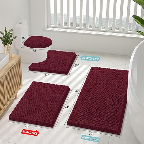 Miniatura 2 de smiry - Tapetes de baño de espuma viscoelástica en forma de U, supersuaves, absorbentes, antideslizantes, contorneados, lavables a máquina, para el