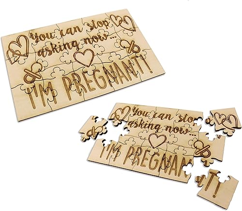 Miniatura 2 de FashionJunkie4Life Rompecabezas de anuncio de bebé, rompecabezas de anuncio de embarazo, puedes dejar de preguntar ahora... Estoy embarazada