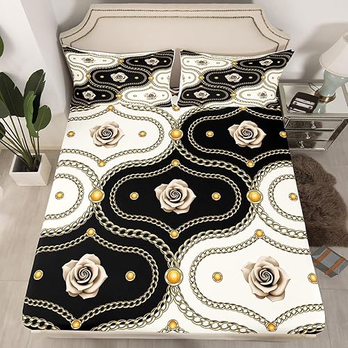 Miniatura 6 de Erosebridal Sábanas de cama para niños, color azul marino, estampado floral, estampado bohemio, damasco, damasco, tamaño individual, para hombres y