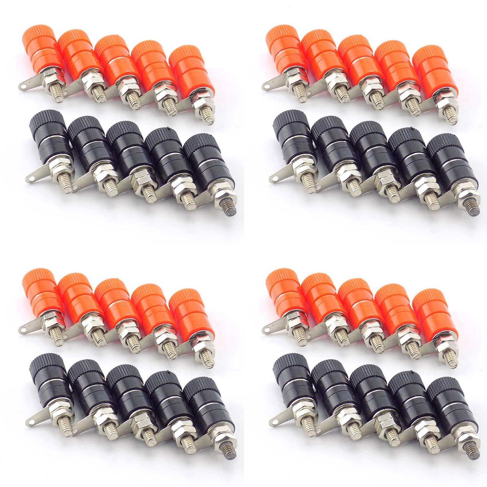 Jnchdghwa 20X Banana Plugs Socket Connector Plated Binding Post Nut Banana Plug Jack Connector