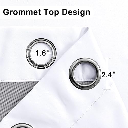 Miniatura 7 de XWZO Cortinas 100% opacas con alzapaños, paneles de ventana completamente sombreados de doble capa, cortinas forradas con aislamiento térmico y