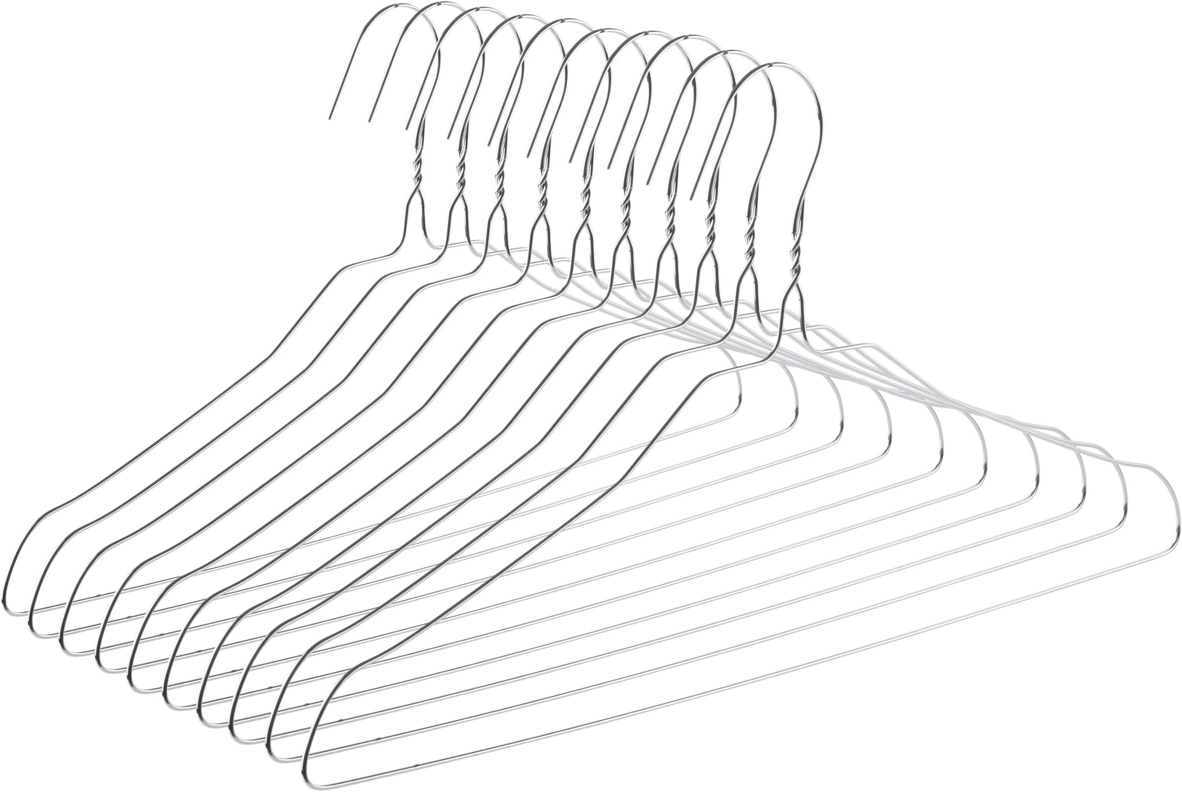 Mr. Pen 10 Pack Silver Slim Wire Hangers, Metal Clothes Hangers, Perfect for T-Shirts, Blouses, Lightweight Garments, Powder Coated Finish