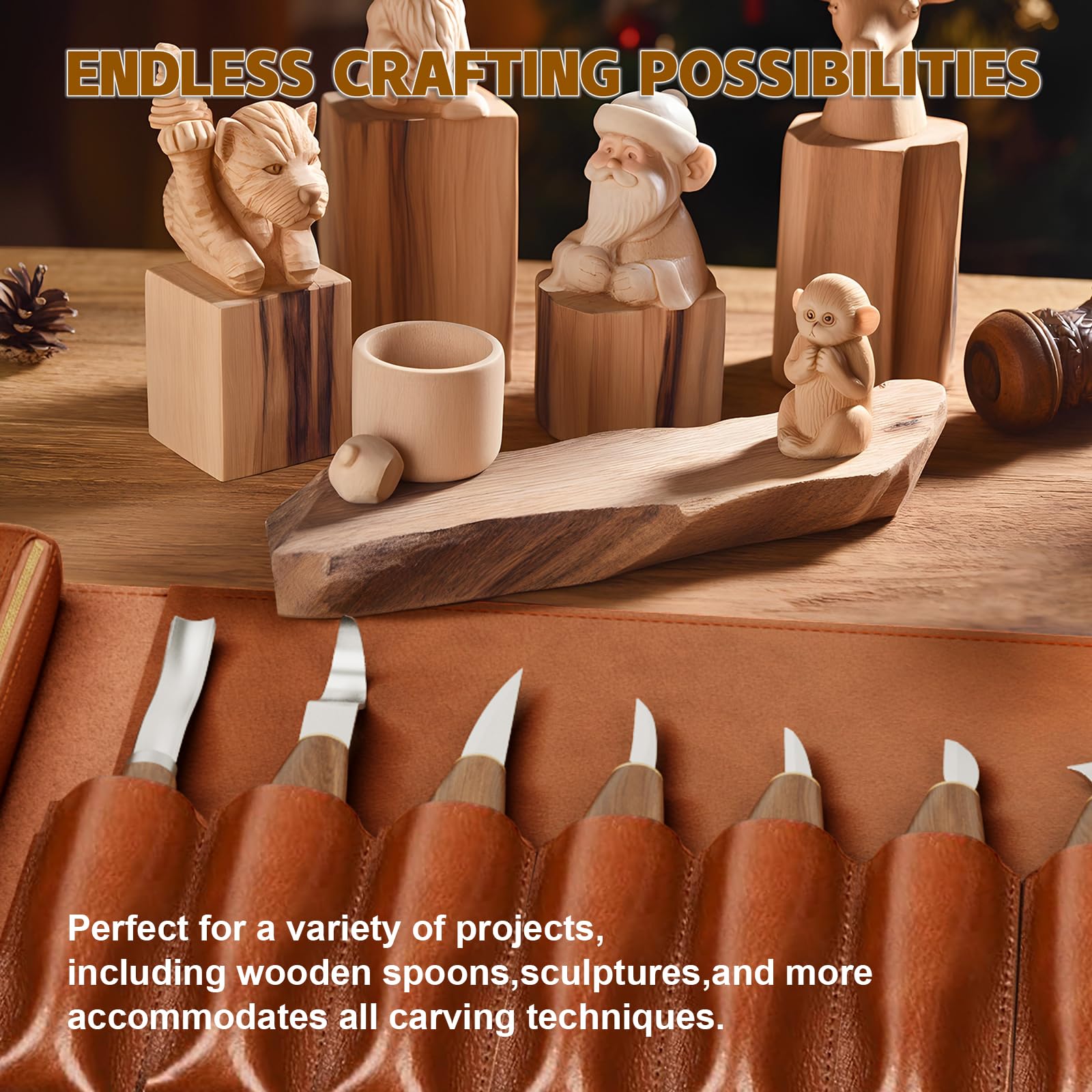 Amazon.com: IMYMEE Deluxe Wood Carving Kit，Wood Carving Tools Set