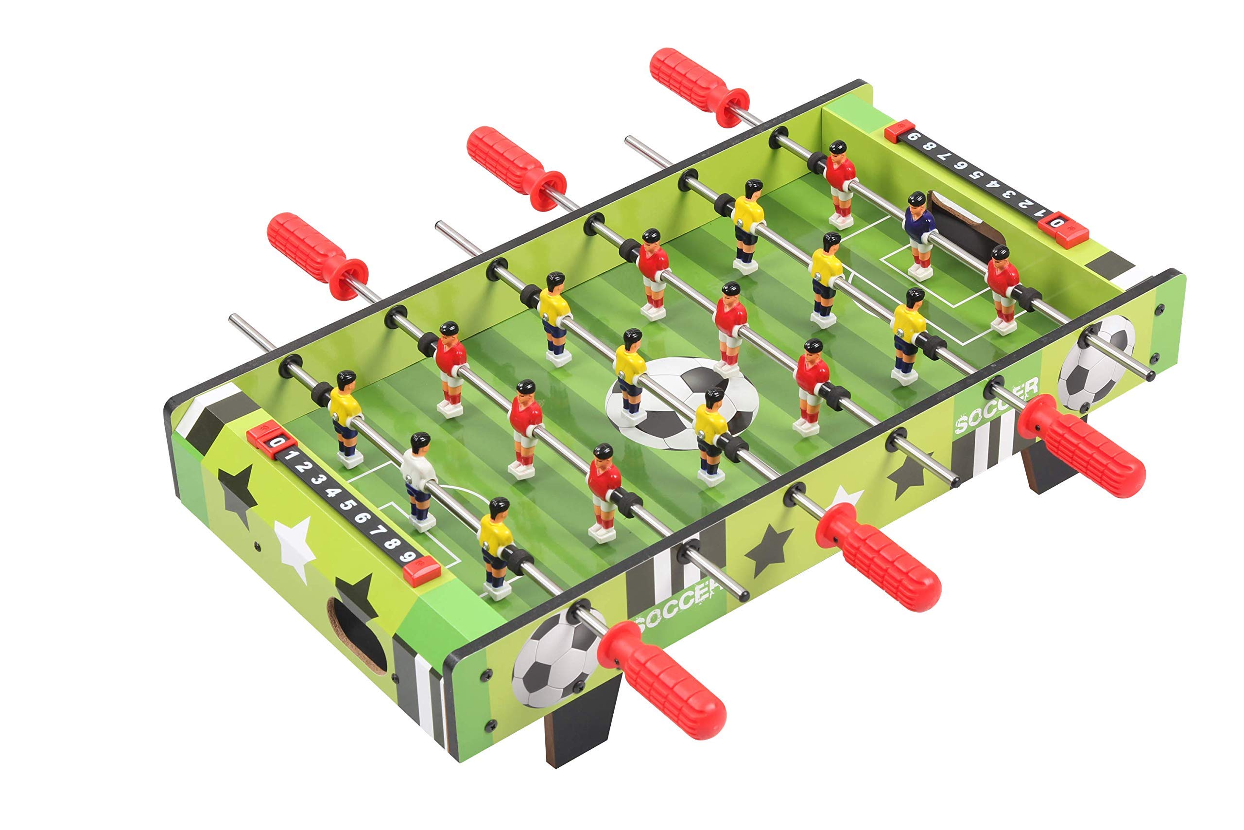 TALLO Sport Foosball Table Game- 24 inch Portable Football Tabletop Indoor Games, 6 Rolls Soccer Table Family Games for Kids and Adults - Small Size Foosball Table Games for Family Game Night