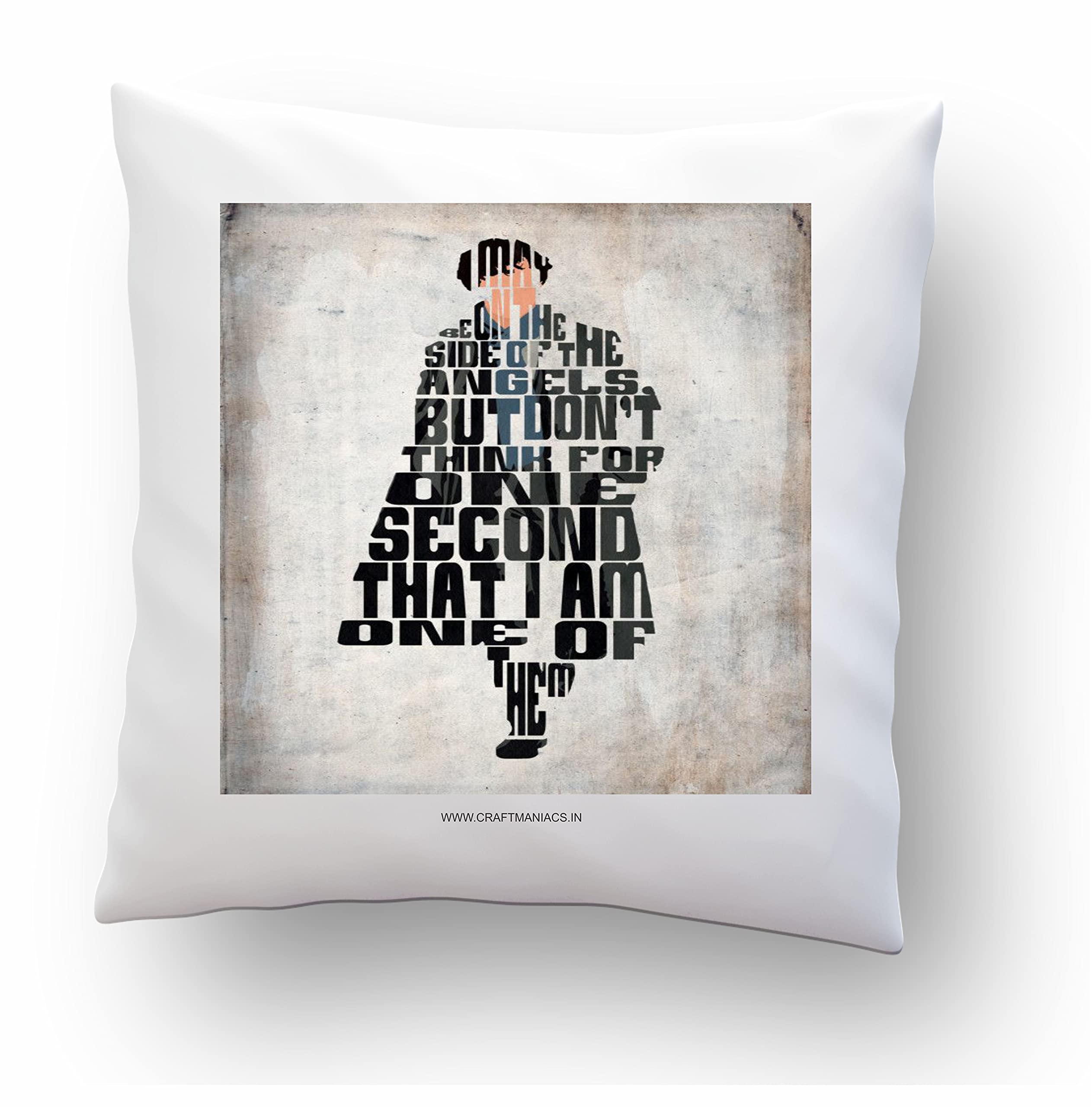 CRAFT MANIACS Sherlock NOT an Angel 16*16 INCHES Pillow with Filler | Merch for Sherlock H Lovers