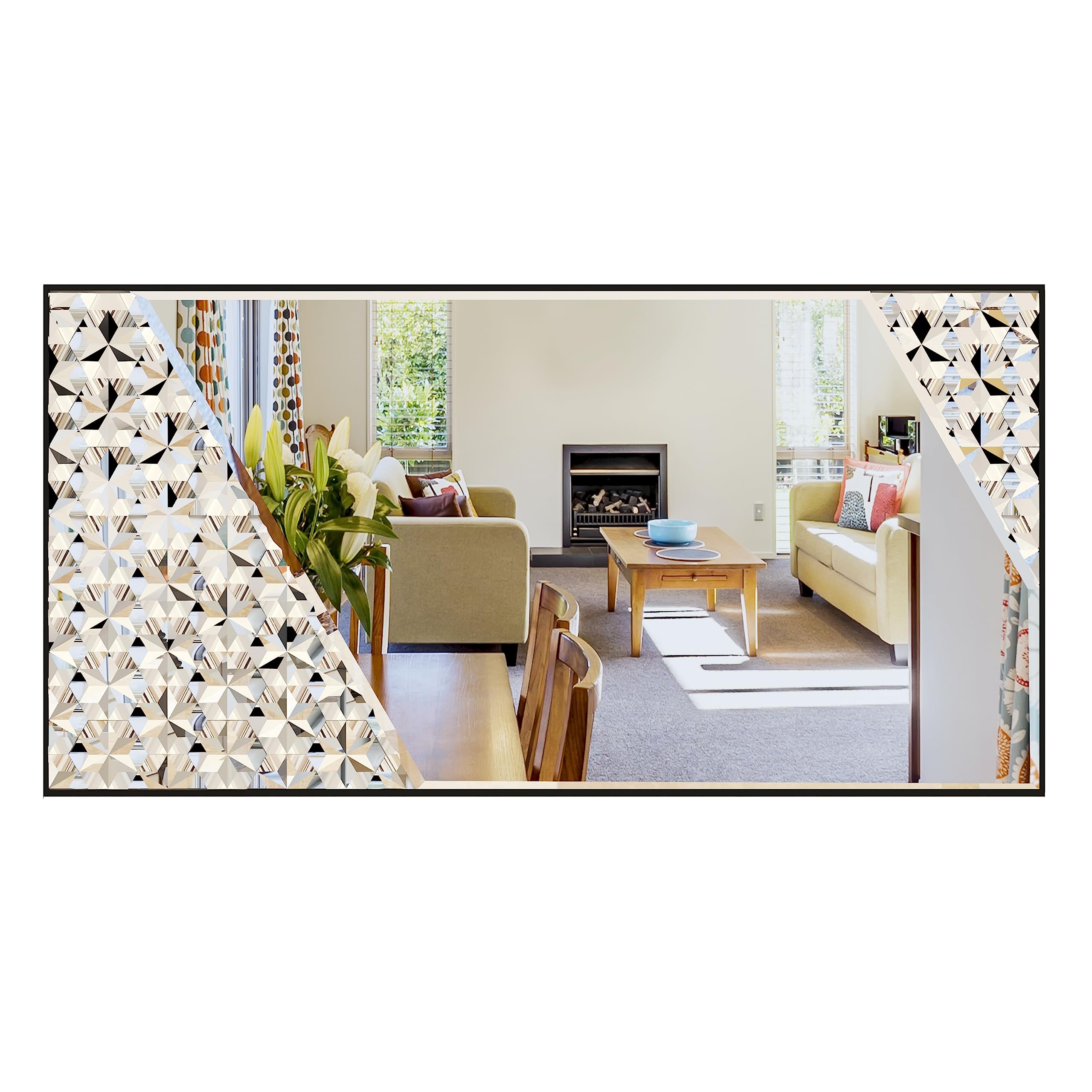 Onn StudioAsymmetrical Mirror, Floor Mirror, Home Décor, Large Wall Mirror, Wall Décor, Mirror Wall Décor, Vanity Mirror, Gold Mirror, Bathroom Mirror