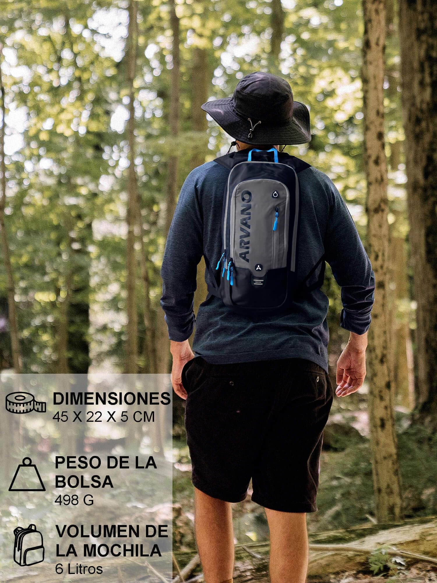 6L Mini Mochila Bicicleta Montaña Impermeable, Mochila Hidratación MTB con 2L Bolsa de Agua para Ciclismo Bici Running Trail Esquí Mochila Ligero Deportes