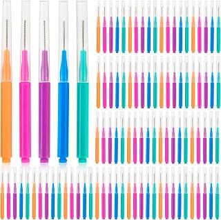 100 Pcs Interdental Brushes Between-Teeth Disposable Braces Brush for Teeth,Interproximal Dental Brush Picks,Toothpick Dental Flossing Oral Hygiene Cleaning for Home,Travel,Work,School