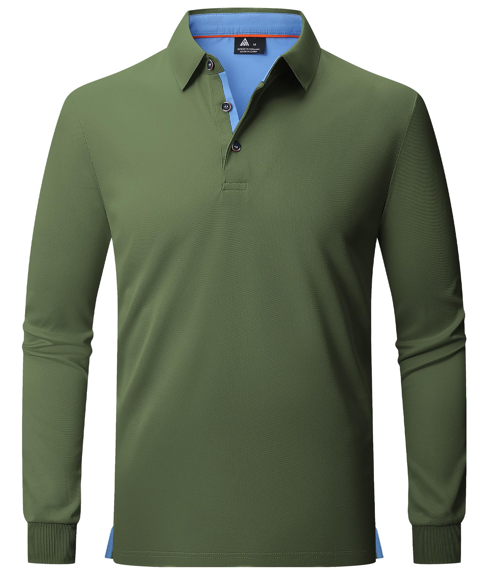 JACKETOWN Polo Uomo Maniche Lunghe Polo da Golf Tennis Casual T Shirt Traspirante Primavera Autunno Camicie per la Pesca Escursionismo