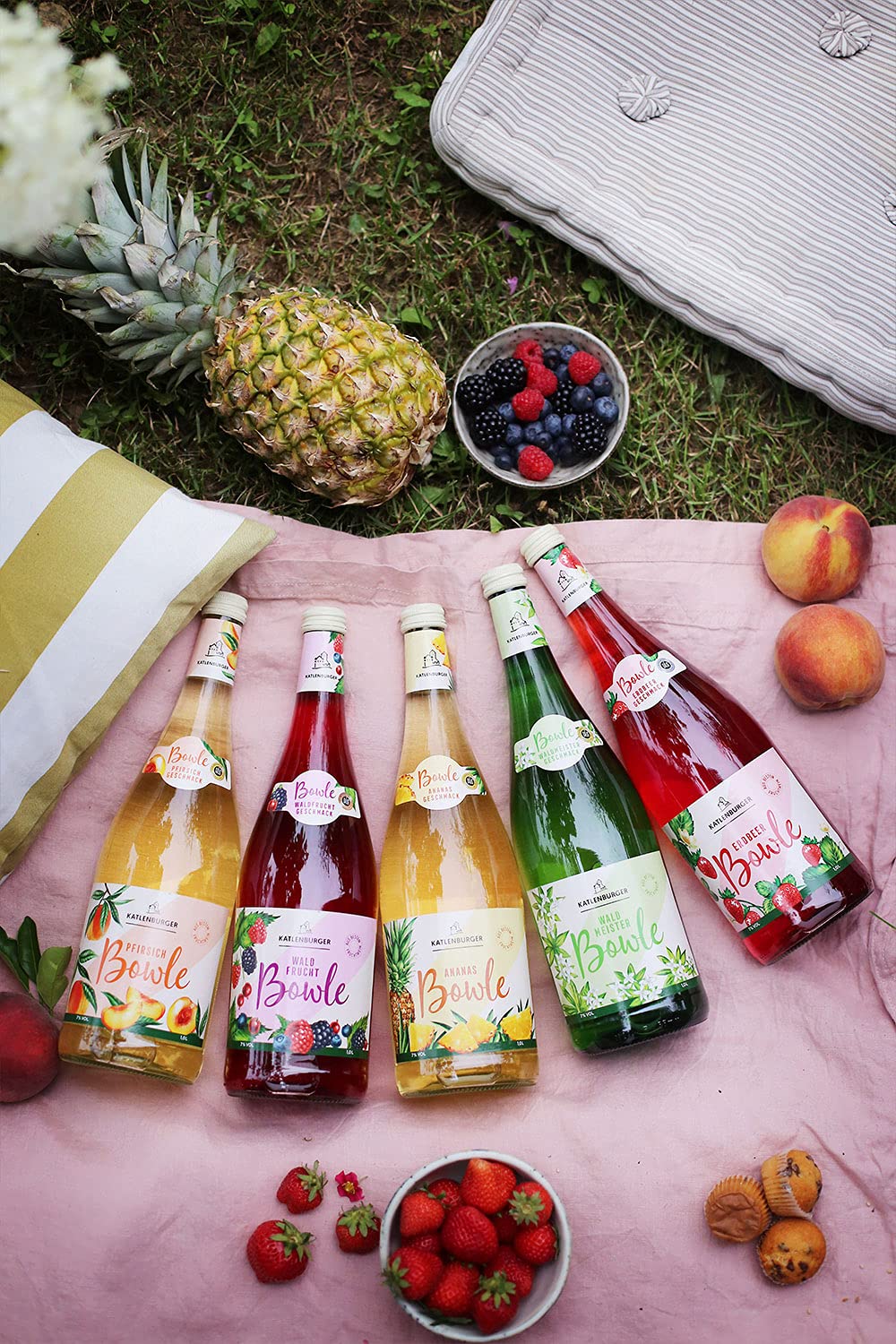 KATLENBURGER - Maibowle | Frische und spritzige Bowle aus hochwertigem Fruchtwein aus Deutschland. Geschmacksrichtung Waldmeister. Inhalt: 6x 1l mit 7% vol. (Packung mit 2)