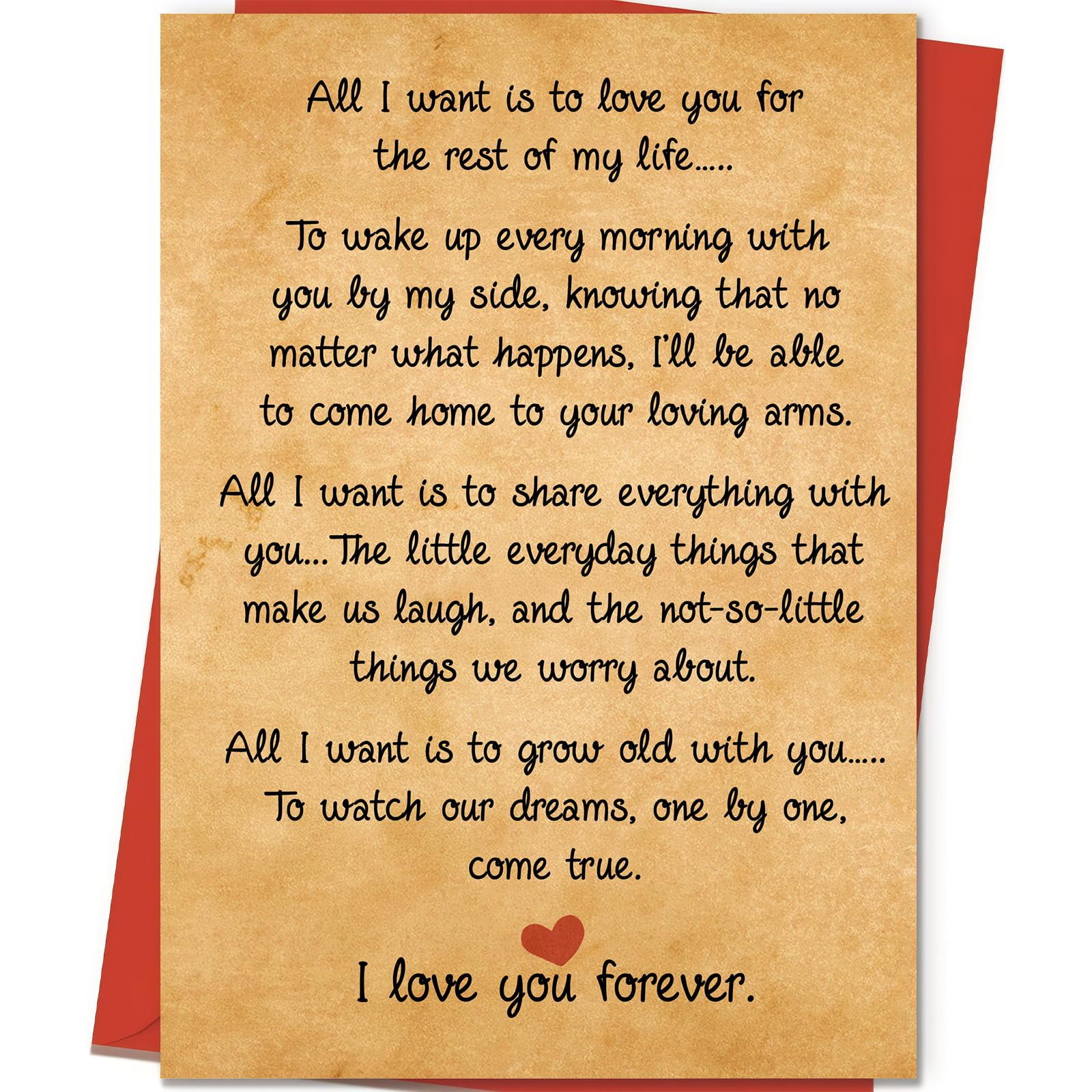 Vesavifaka Romantic Anniversary Cards Gifts for Wife, Husband, or Partner – Sentimental Love Card for Couples – I Love You Card for Him or Her – Thoughtful Wedding Anniversary Card Gift