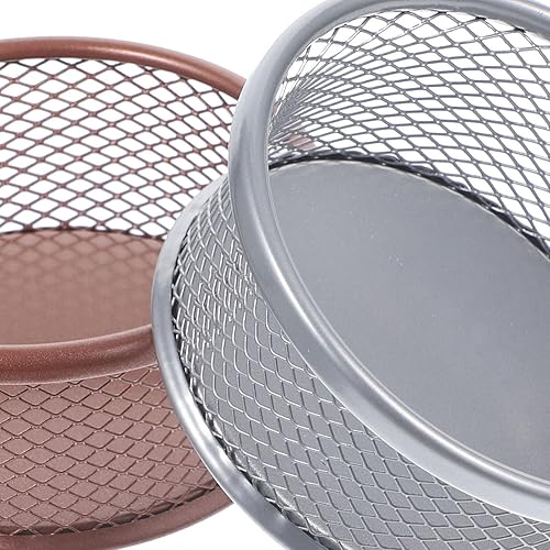 Miniatura 9 de Contenedor de metal de malla para clips de papel, 2 piezas, dispensador de clips de metal, dispensador de clips de vaso, clips de papel de mesa,