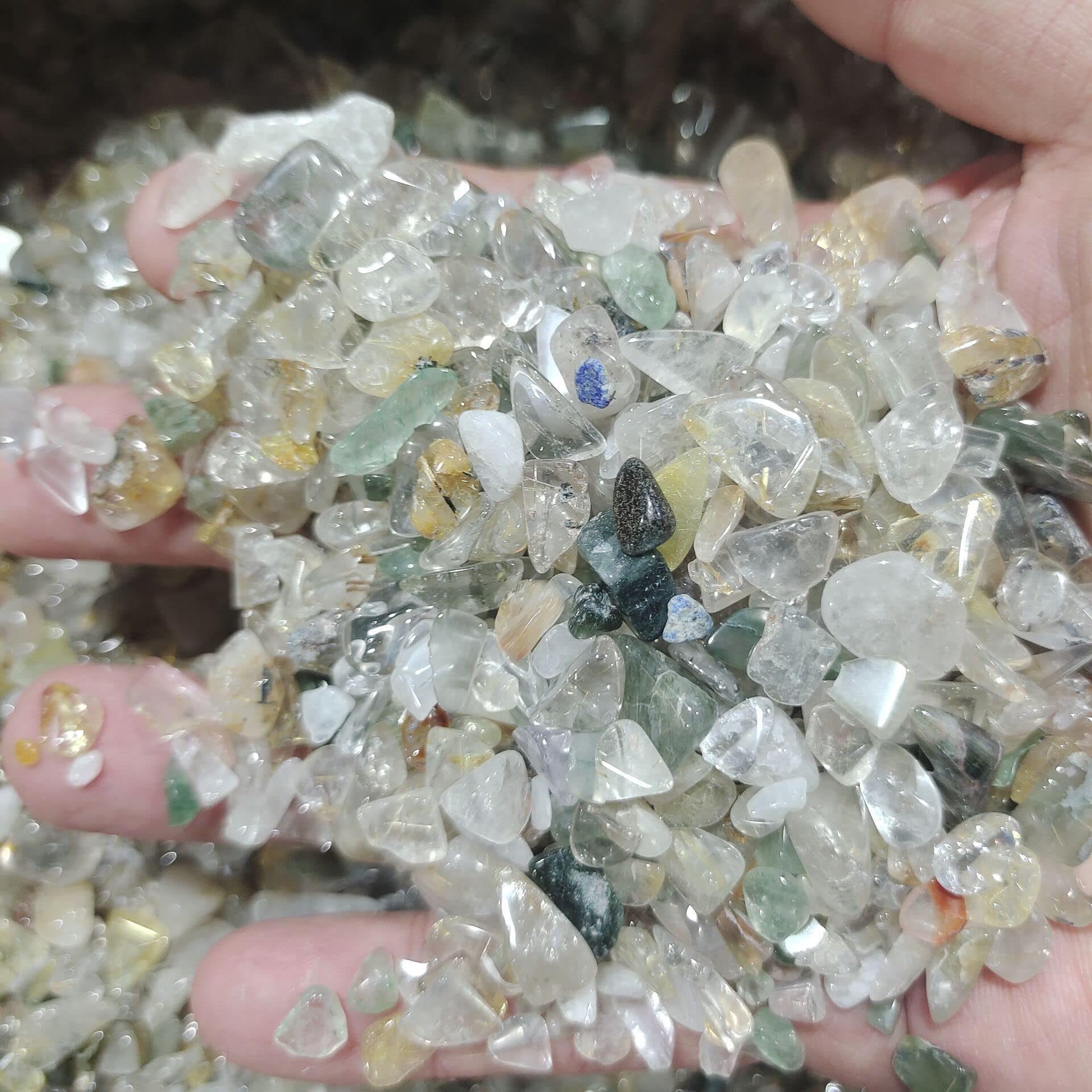 Grava Decorativa para acuarios, Piedra triturada de Cristal Duobao Reiki for Acuario, decoración de jardín, 100 g y 300 g(300g)