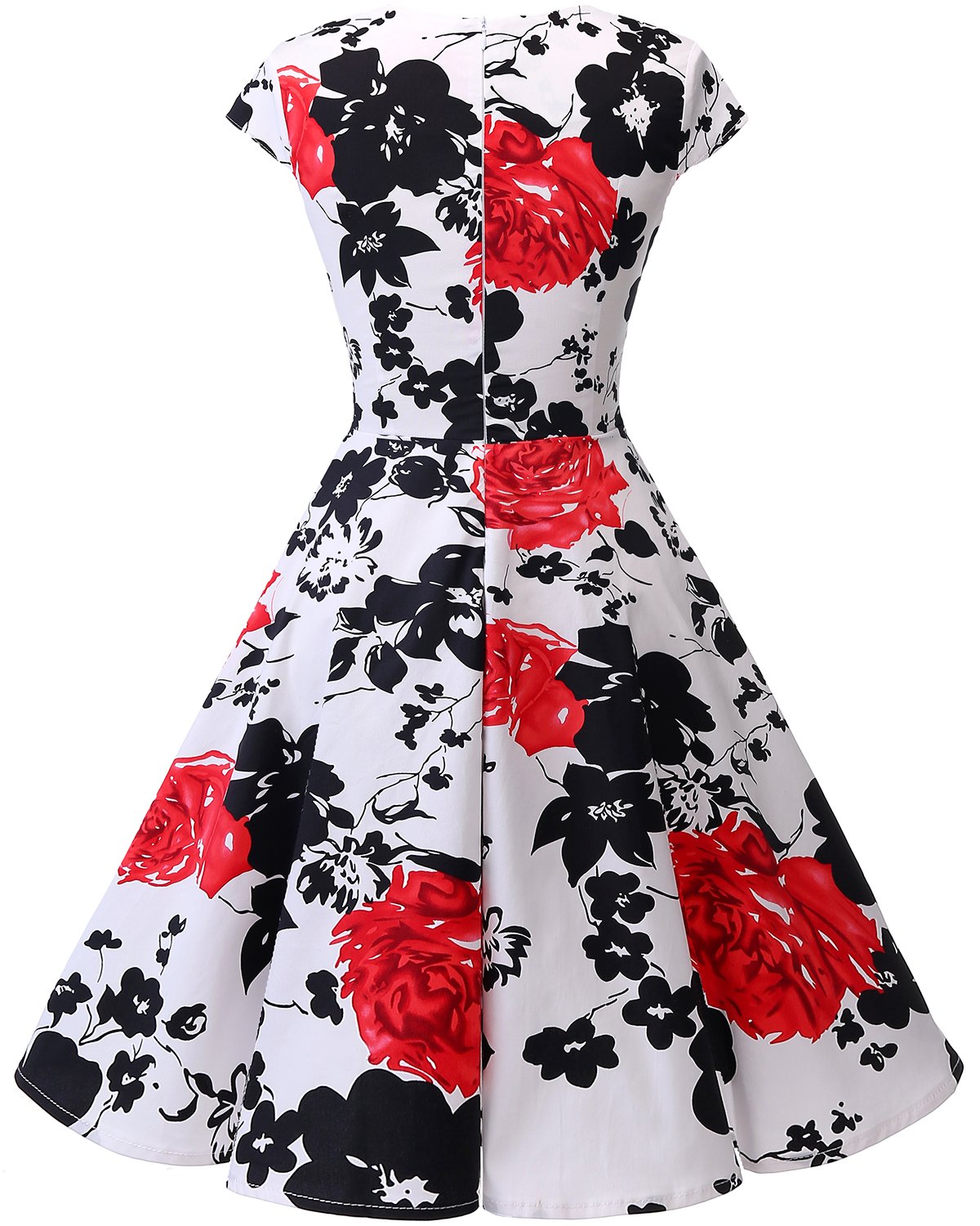 Bbonlinedress Women's Vintage 1950s cap Sleeve Rockabilly Cocktail Dress Multi-Colored