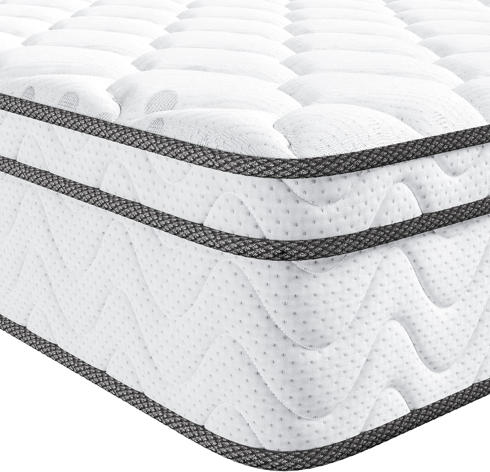 Vesgantti Twin XL Mattress 10 Inch, Fiberglass-Free | Cool Sleep Hybrid Mattress in a Box - Memory Foam & Pocket Springs, Ergonomic Design, Pressure Relief, Medium Firm Feel, 39"*80"*10"