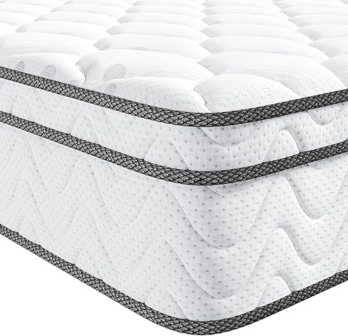 VESGANTTTI - Colchón individual de 10 pulgadas, sin fibra de vidrio Colchón híbrido de enfriamiento en caja - Espuma viscoelástica y resortes de