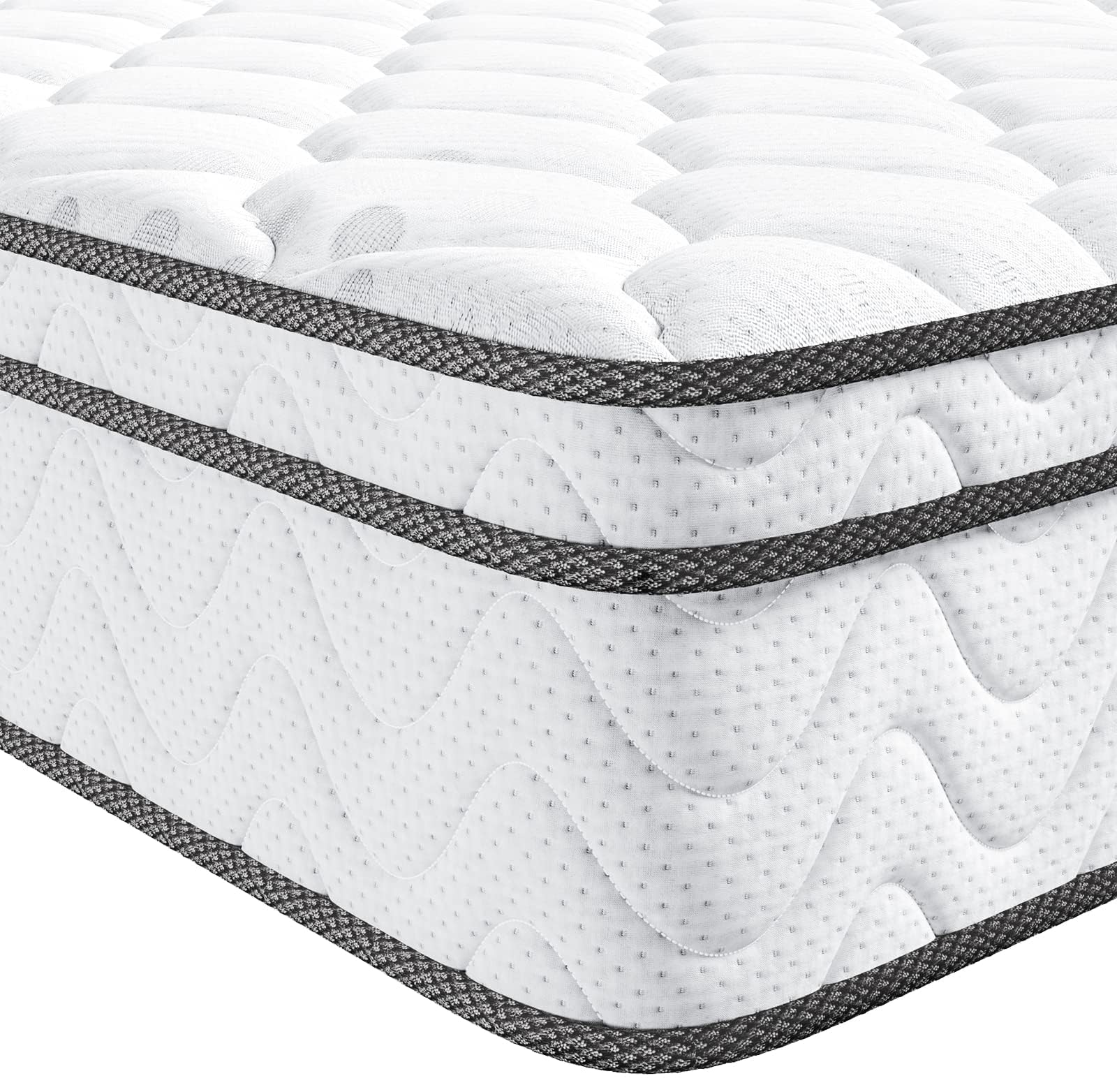 Vesgantti Mattress Twin Size 9 Inch, Fiberglass-Free | Cool Sleep Hybrid Single Mattress in a Box - Memory Foam & Pocket Springs, Ergonomic Design, Pressure Relief, Medium Firm Feel, 39"*75"*9"
