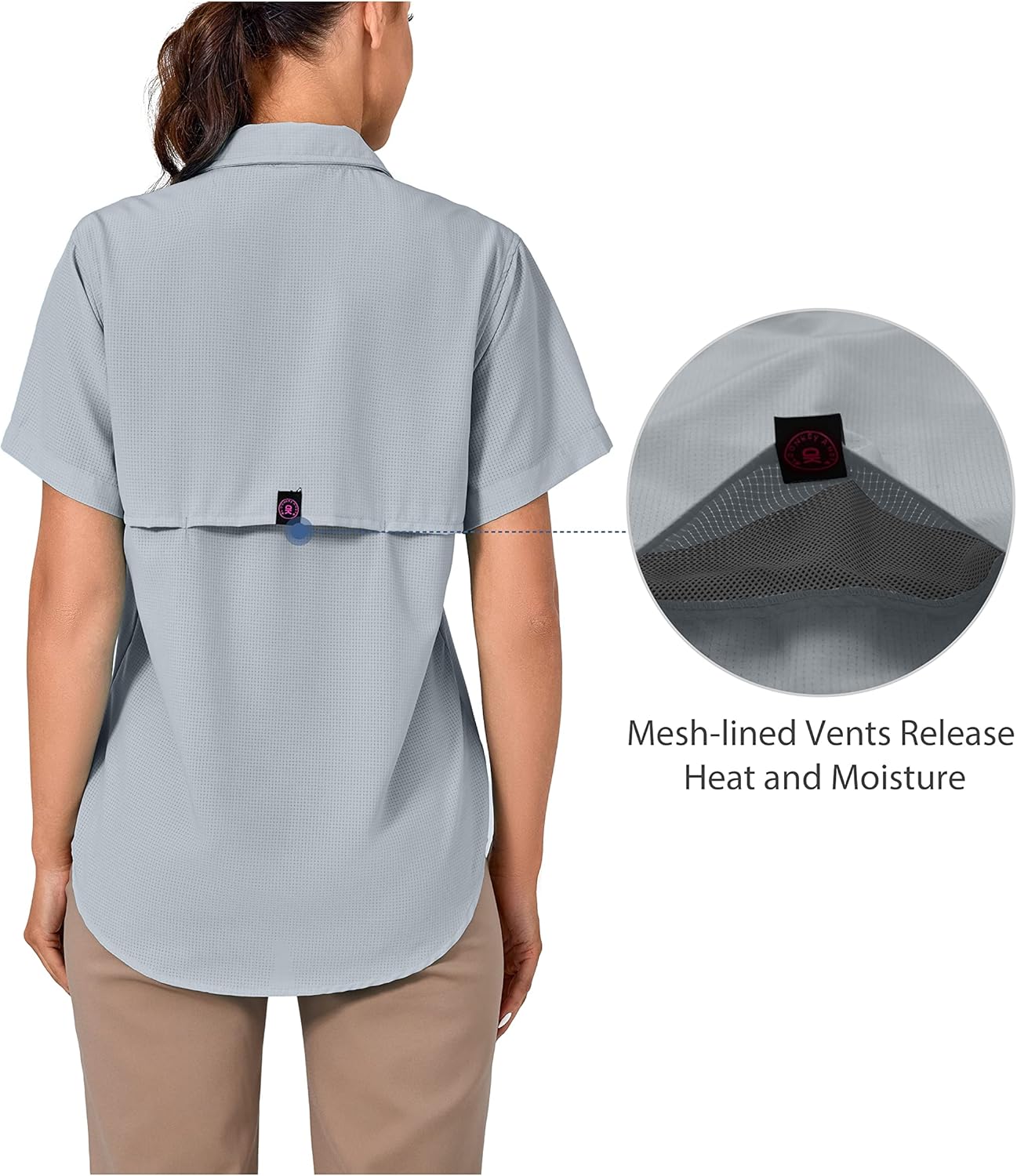 Little Donkey Andy Women's UPF 50 UV Protection Shirt, Breathable Short Sleeve Fishing Hiking Shirts, Quick Dry - Image 3