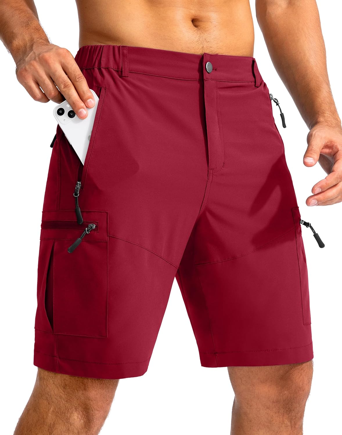 Pudolla Men's Hiking Cargo Shorts 9"/7"/11" Lightweight Outdoor Shorts for Men Trip Golf Camping Casual with 5 Zipper Pockets
