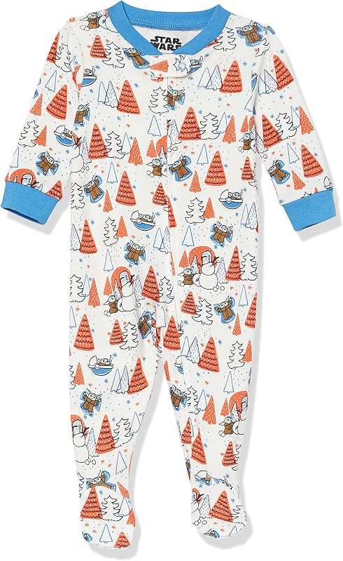 Amazon Essentials Disney | Marvel | Star Wars Unisex Babies, Toddlers and Kids' Footed Sleepers, Zip Up Pajamas, Multipacks