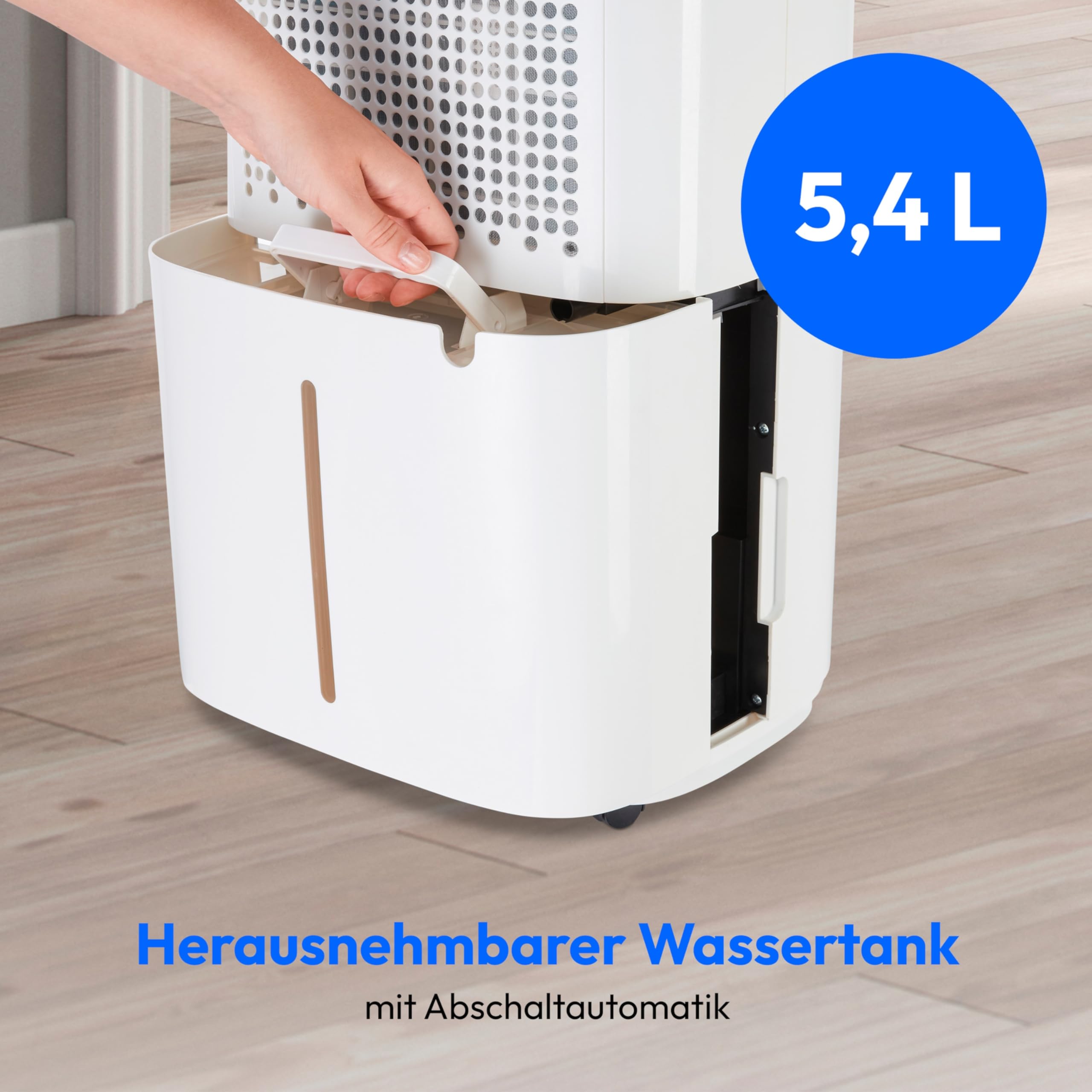 MEDION DH20 Luftentfeuchter elektrisch (bis zu 100m³ (20m²), 20Liter/24h, 43db leise, elektrischer Raumentfeuchter, Normalbetrieb, Wäschemodus, Ventilatorbetrieb, Timer, Bodenrollen, Entfeuchter)