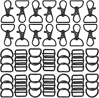 Vista 1 de Hotop 56 anillos en D para bolsa, bolsa, accesorios para hacer bolsas, hebillas y manualidades (negro, 0.98 pulgadas)