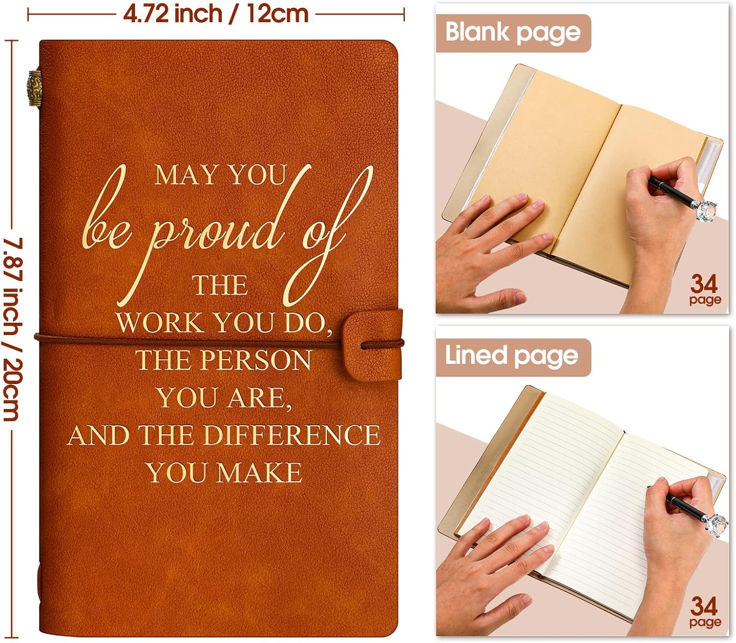 Fumete Employee Appreciation Gift Bulk Leather Journal Inspirational Notebook May You Be Proud of the Work You Do Christmas Office Groups Gift for Team Coworker Staff Nurse(10 Pcs)