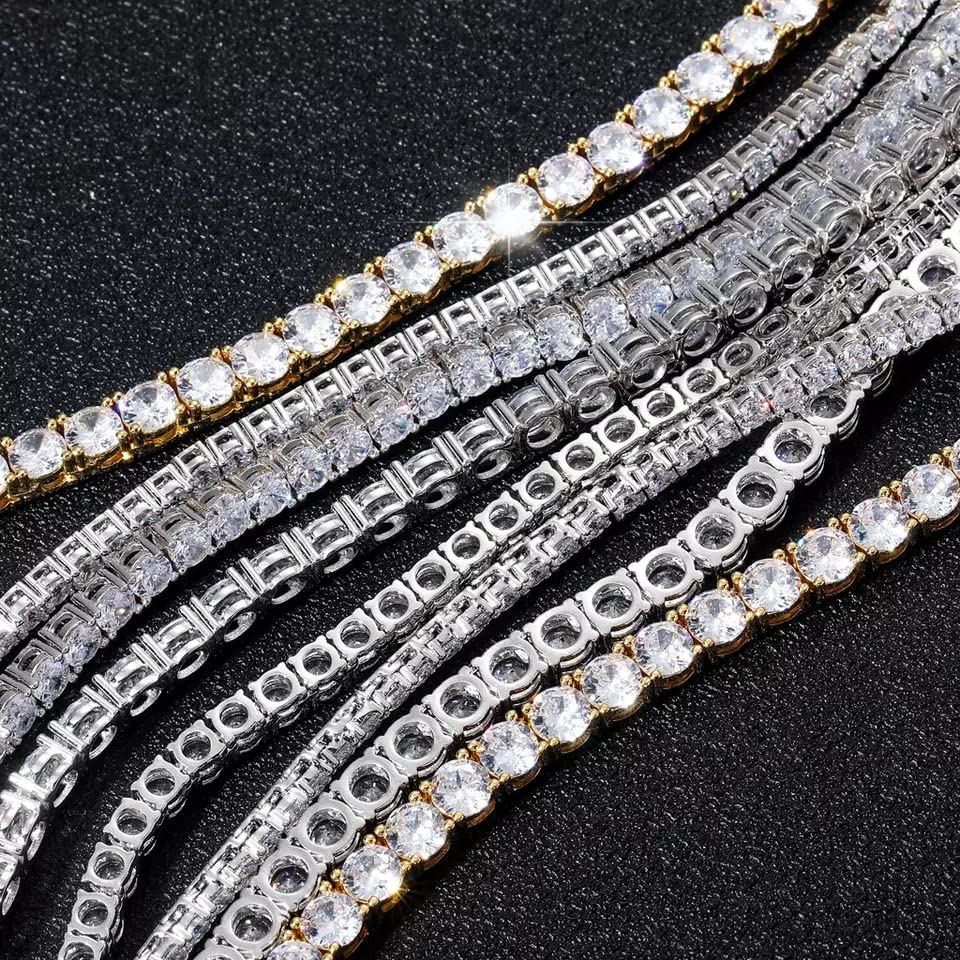 Lulu Mel Iced Out Gold Plated 4mm Tennis Chain White Gold Aaa Cz Stones Hip Hop Tennis Chain Iced Out Jewelry Gift For Women4