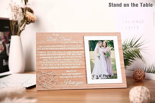 Miniatura 2 de Marco de fotos con texto en inglés "To My Best Friend on Your Wedding Day" (To My Best Friend on Your Wedding Day) - Marco de fotos para novia de