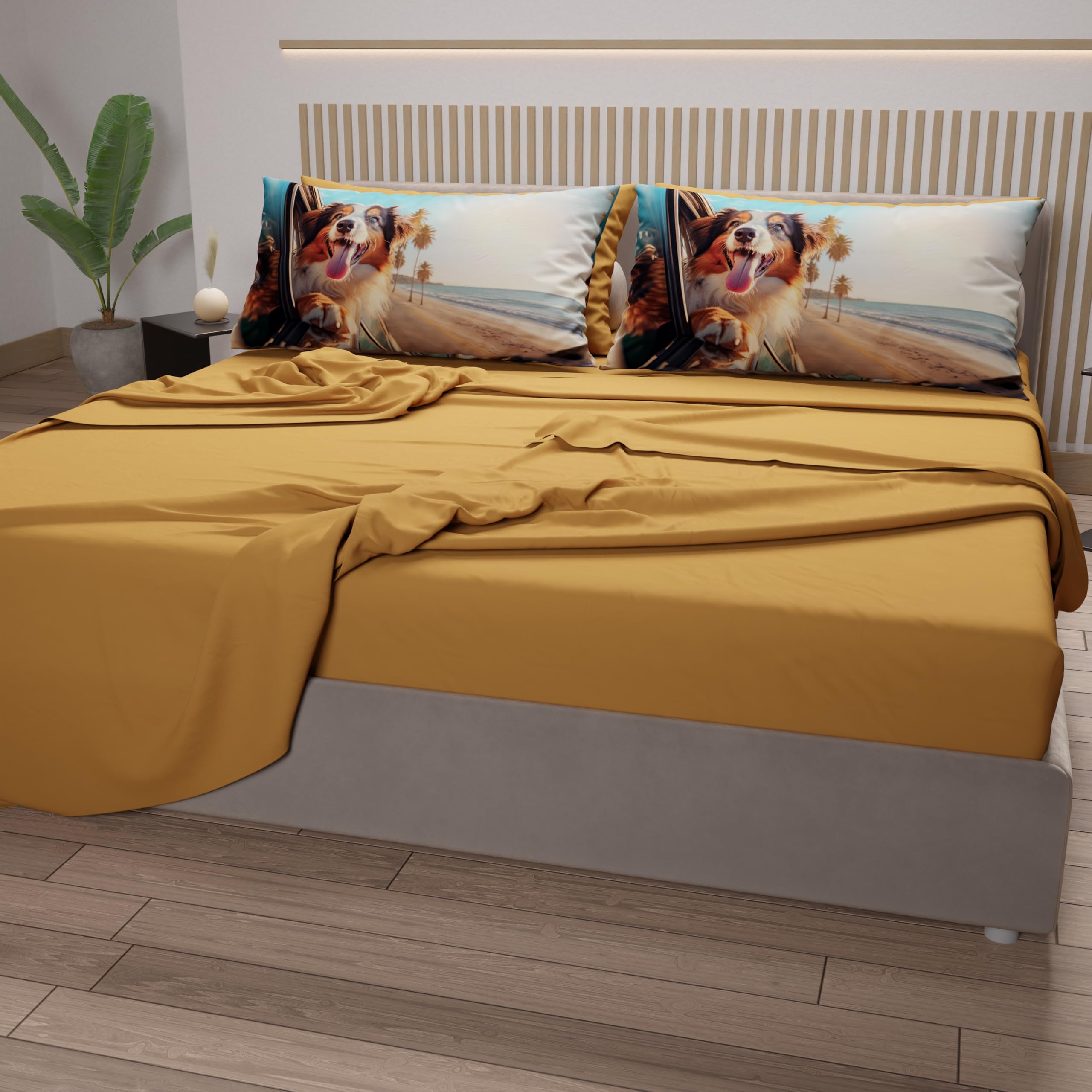 PETTI Artigiani Italiani, Animal Bed Linen with Dogs in Cotton with Pillowcases in Digital Print, Pizza and Half Sheets - Image 3