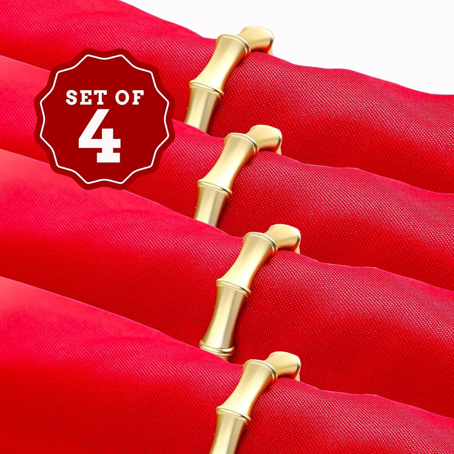 Jolitee Napkin Rings Set – Elegant, Durable & Lightweight Table Decor – Premium Napkin Holders for Weddings, Dinners, Special Occasions (Matte Gold)