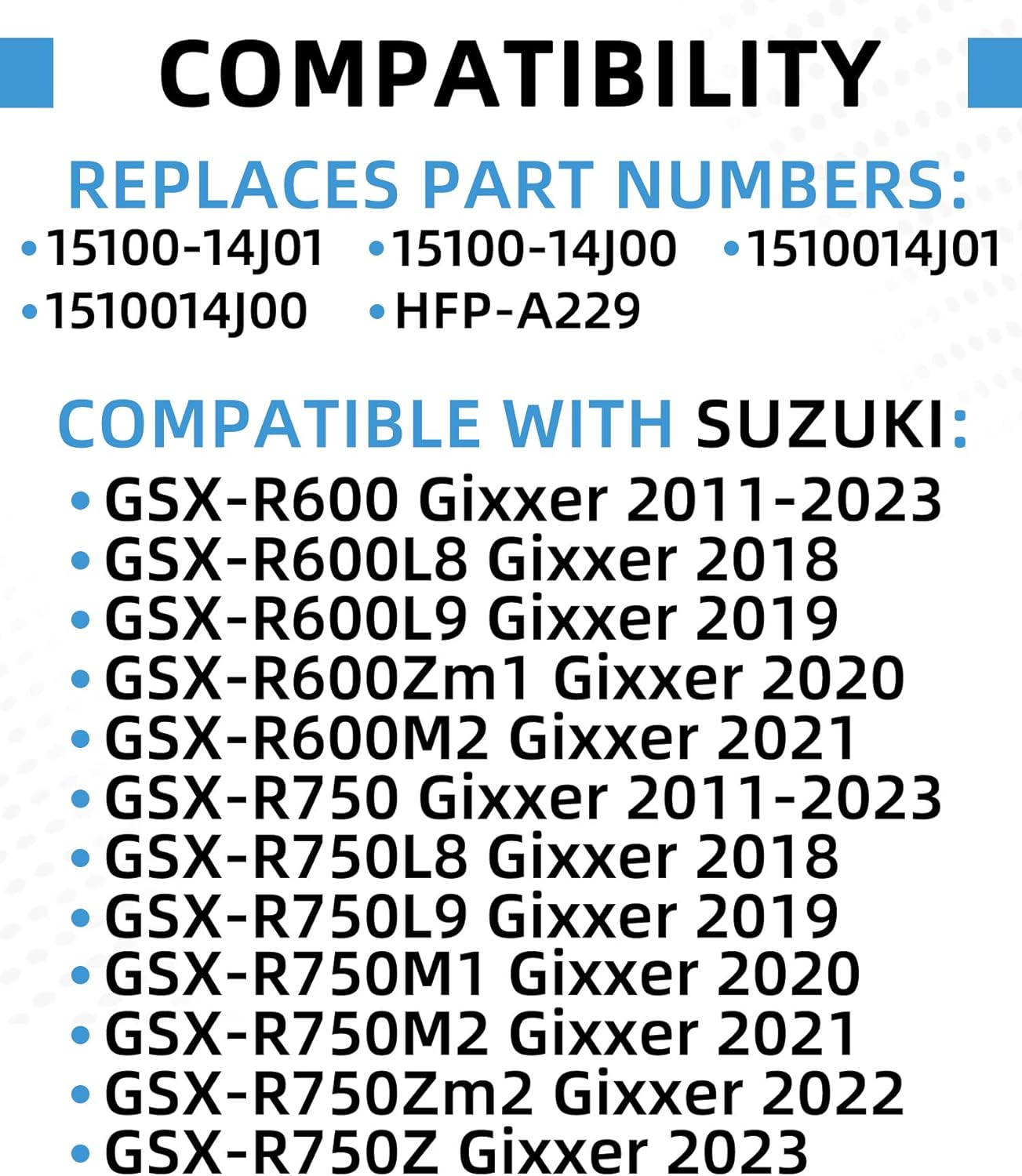 1510014J00 15100-14J01 2011-2023 Upgraded Fuel Pump Assembly Compatible With Suzuki GSXR 600 GSXR 750 Replaces 15100-14J00 - Image 2