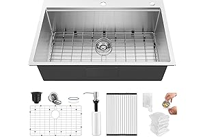 Herogo 33" x 22" Drop-In Stainless Steel Kitchen Sink