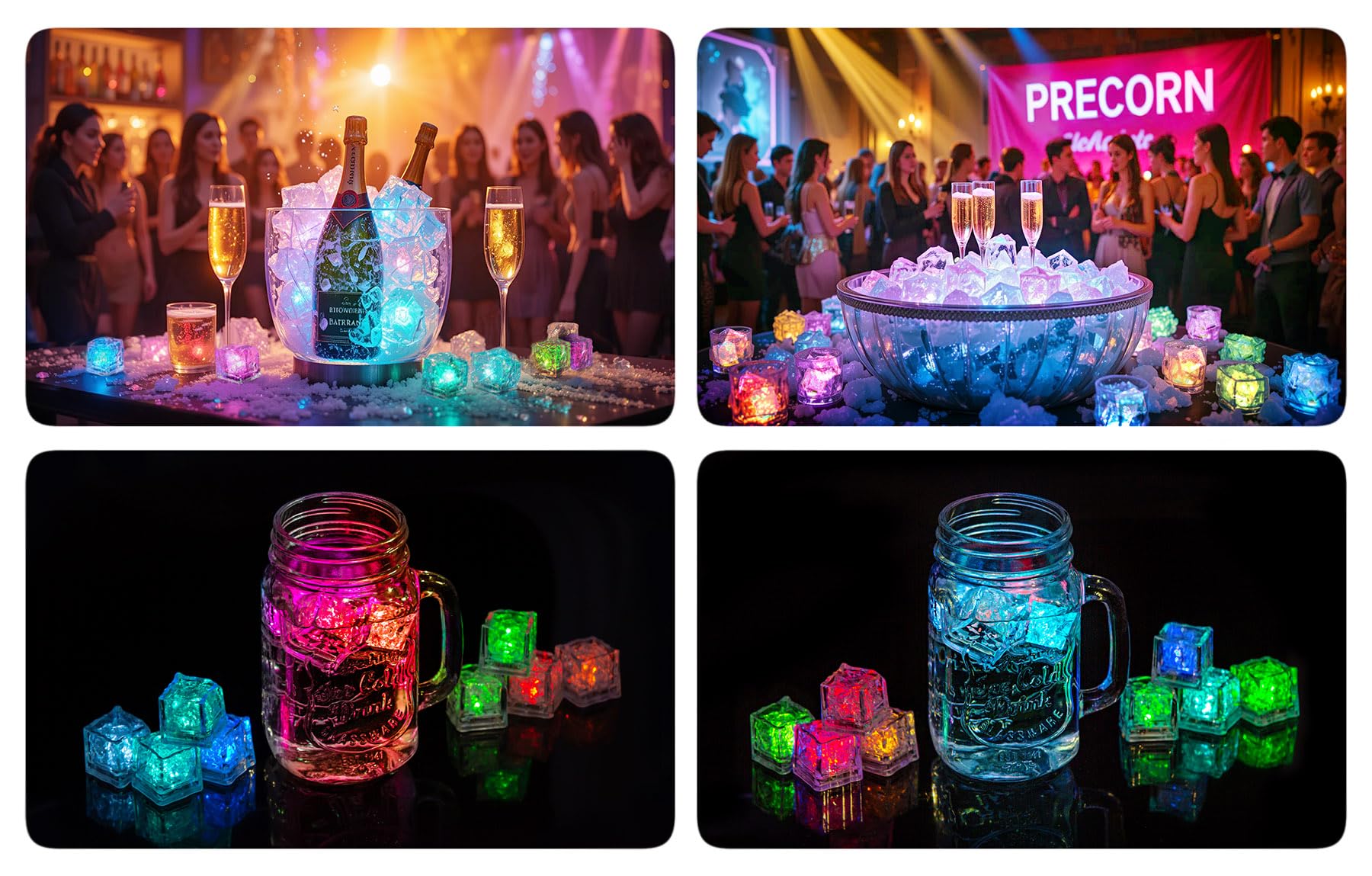 Cubetti Di Ghiaccio LED Luci Blù - 12 Pezzi Impermeabili Per Bevande - Foto 7