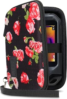 USA Gear Thermal Camera Case - Hard Exterior Thermal Imaging Camera Fits FLIR C5, C3-X, FLIR One Pro, Seek Reveal, Seek XR, and more Infrared Cameras - Wrist Strap, Interior Elastic Strap (Floral)
