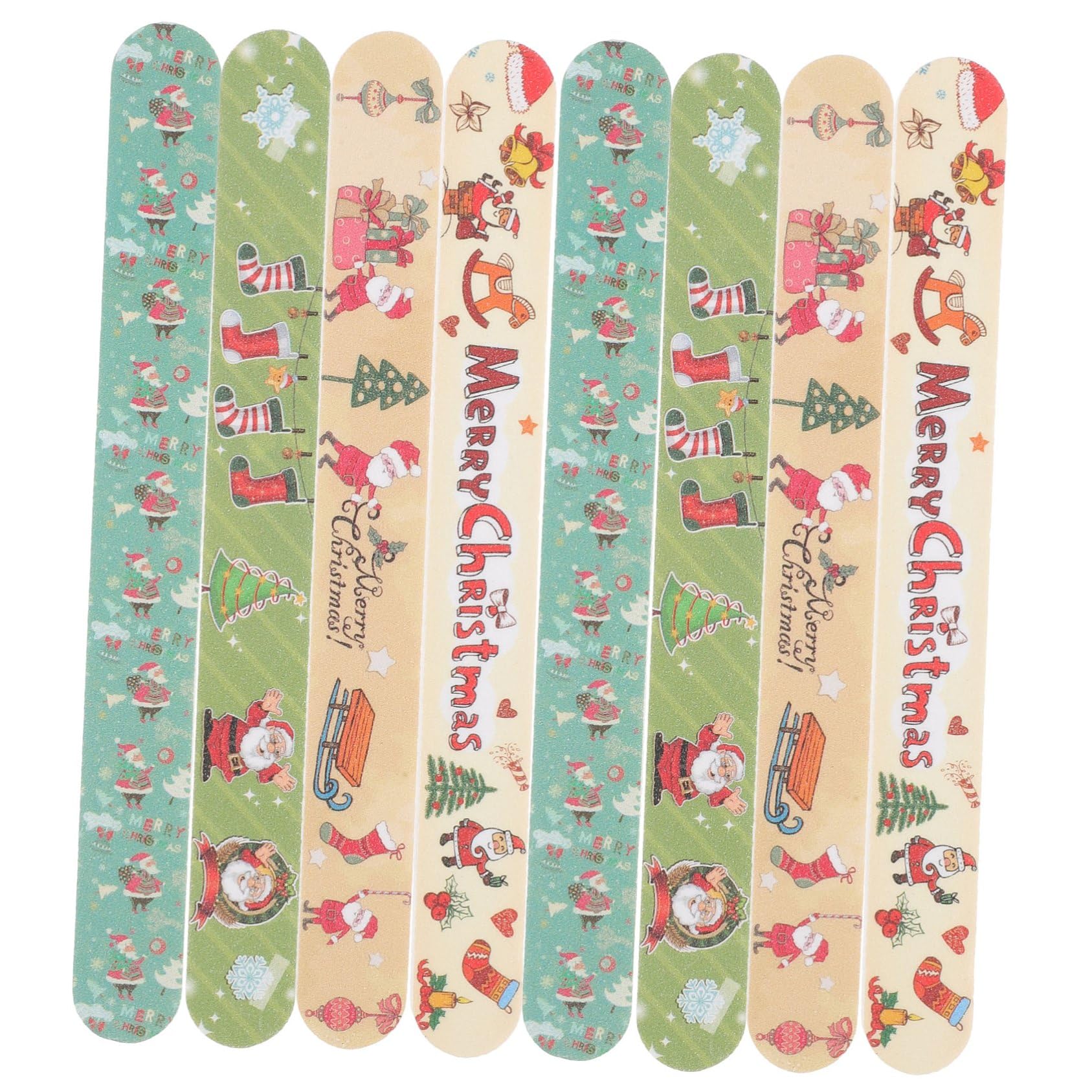 12 Stück Teiliges Weihnachts-nagelfeilen Feiner Körnung für Naturnägel und Nagelverlängerungen Doppelseitig für Maniküre Pediküre und Diy-nail-art Zuhause Salon