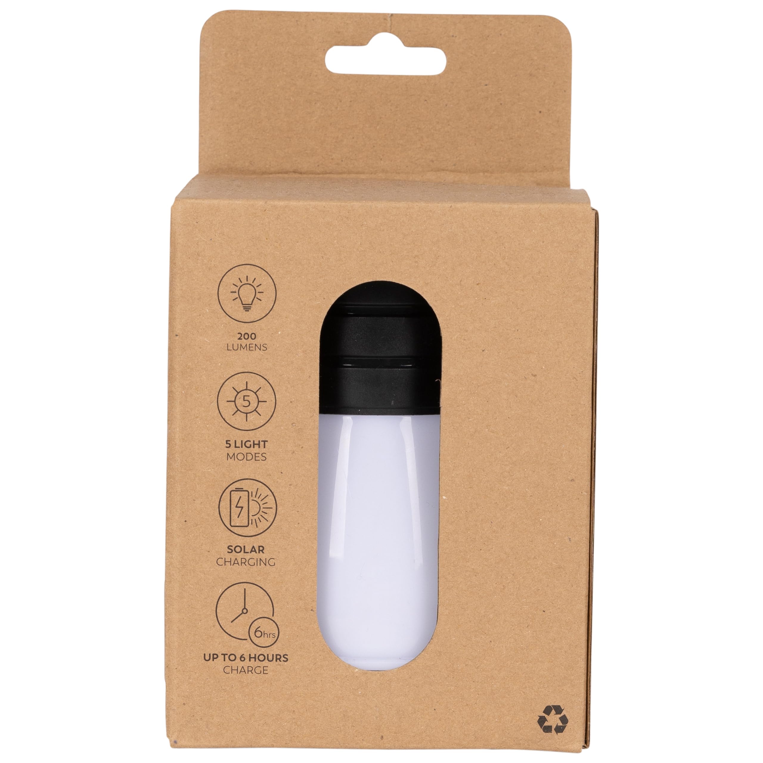 Trespass Linterna 2 en 1 Hugos - Carga solar recargable USB-C